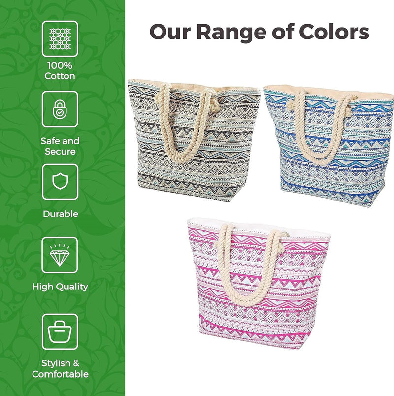 Strandtas - grote stijlvolle damesstrandtas - strandtas met ritssluiting, binnenvak en waterdicht - met schattig design