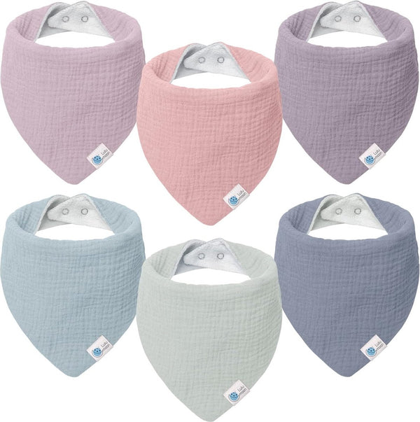 Slabbetje Baby Driehoekige Sjaal Baby Mousseline Halsdoek Baby voor jongens en meisjes (Pac van 6, Droom Eenhoorn)