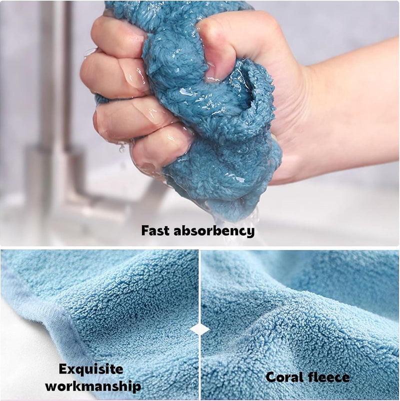 4 stuks kinderhanddoeken superabsorberende microvezel sneldrogende gezichtshanddoeken met ophanglus keukenhanddoek voor badkamer keuken (dierenmotief)