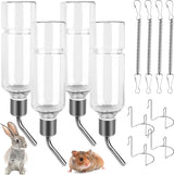 Drinkfles voor konijnen, 4 stuks, 350 ml, knaagdieren, drinkfles, automatische hangende waterflessen, knaagdierdrinken, geen druppel voor kleine dieren, cavia's, chinchilla's, hamsters