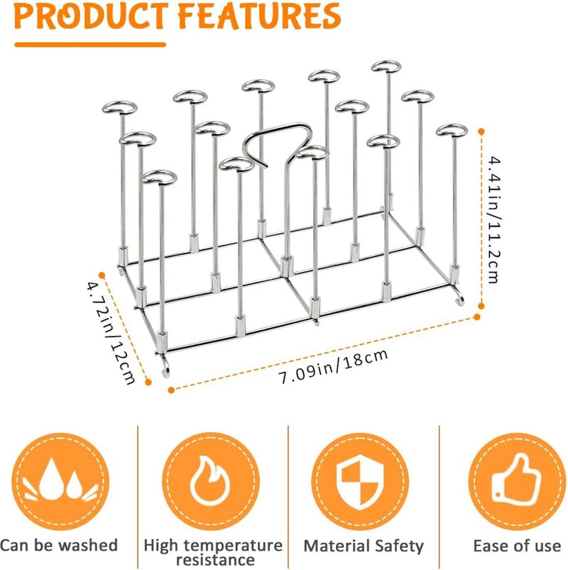 2 x RVS heteluchtfriteuse spiesen grillrooster voor Ninja Foodi AF300EU AF400EU, verticaal spiesrek set - frame, Dual Zone Air Fryer