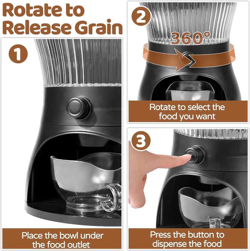 Graancontainer 5L, graandispenser en droogvoercontainer voor granen, rijst, bonen