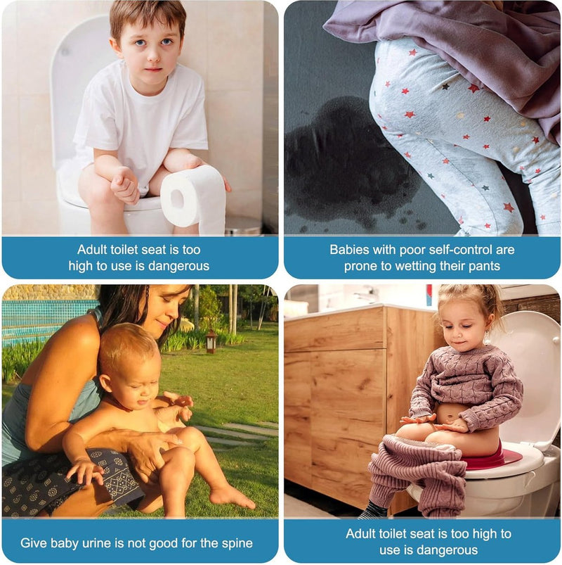Kindertoilet Dinosaurus Thema - Draagbaar potje voor kinderen van 1-6 jaar - Kinderpotje met Dino-motief - Zindelijkheidstraining voor jongens en meisjes (blauw)
