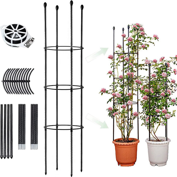 Obelisk Obelisk, plantensteun, klimhulp, tuinplant, steunstangen, geen BPA-ingrediënten, rankrooster, kamerplanten en buitenplanten voor rozen en bloemen (146 cm)