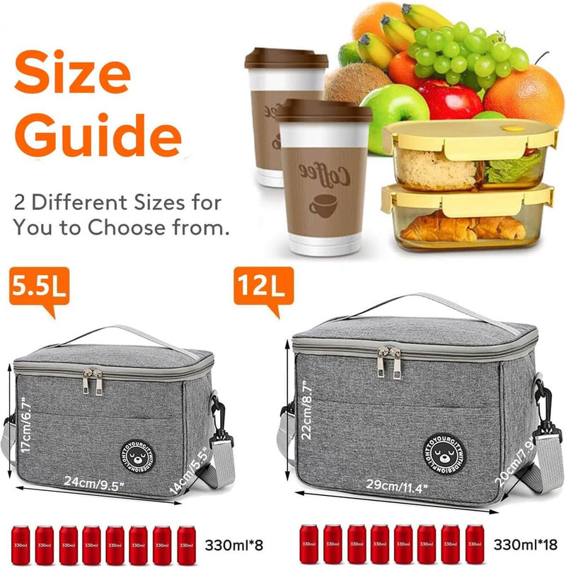 Koeltas, 5,5 liter, kleine koeltas, opvouwbaar, koeltas, picknicktas, draagbare koeltas, geschikt voor reizen, picknick, wandelen, grillen.