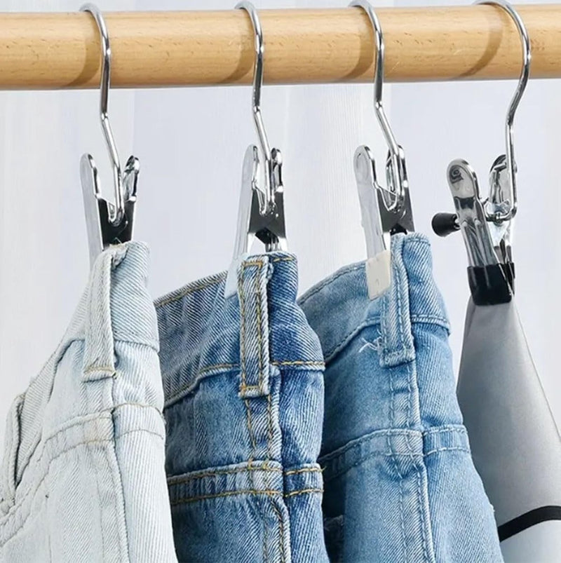 20 stuks roestvrij stalen washaken, antislip, kledinghangers, clip, wasknijpers, metalen knijpers, 360 graden draaibaar, voor broeken, mutsen en handdoeken