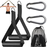 Set van 5 Lat Pull-handgrepen, kabeltrekhandgrepen, handgrepen voor weerstandsbanden, enkele handgreep, kabeltrekker, handgrepen voor fitnessbanden, voor training op de katrol, kabeltrekker of Power Tower (zwart)