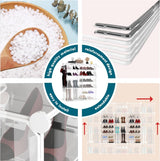 Schoenenrek, 6-laags kunststof schoenenrek met deur, voor 24 paar schoenen en laarzen, stapelbare schoenenkast voor hal, slaapkamer, kledingkast, entree