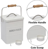 Voeremmer met deksel, voorraadbak voor vogelvoer en voer, droogvoerbak opbergbakken – wit