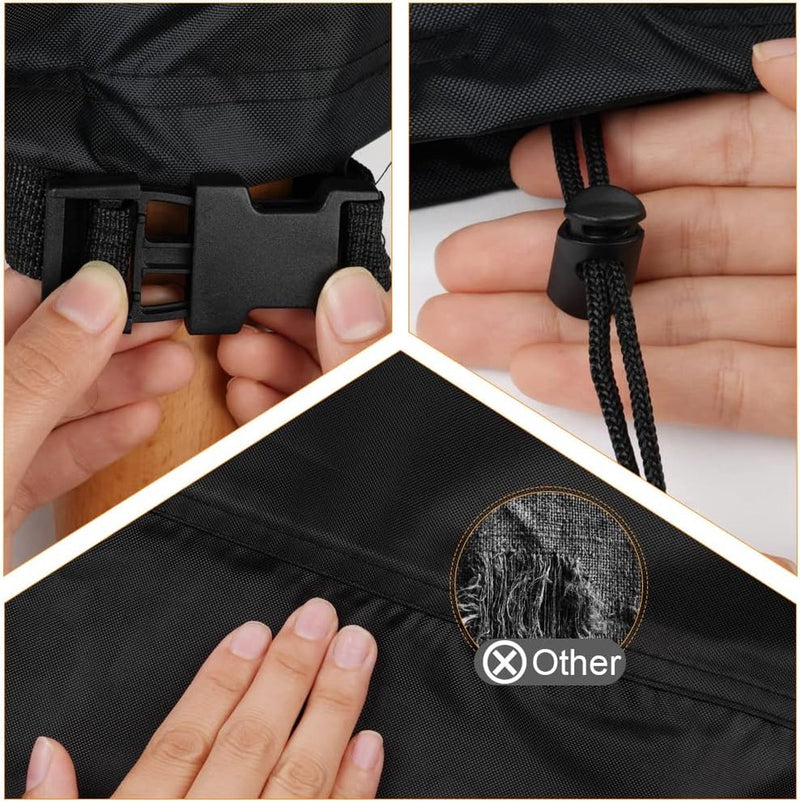 Tuinmeubelhoes, rechthoekig, zwaar uitgevoerd 420D Oxford-weefsel, zeildoek tuinmeubelen, waterdichte beschermhoes, anti-UV zeildoek voor tuintafels, terrasmeubilair (125 x 125 x 74