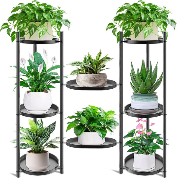 Plantenstandaard Metalen bloemenstandaard Plantenplank Bloemenplank Binnen Buiten Bloementrappen Binnenplantenstandaard Plank voor tuin Balkon Woonkamer (8 lagen)
