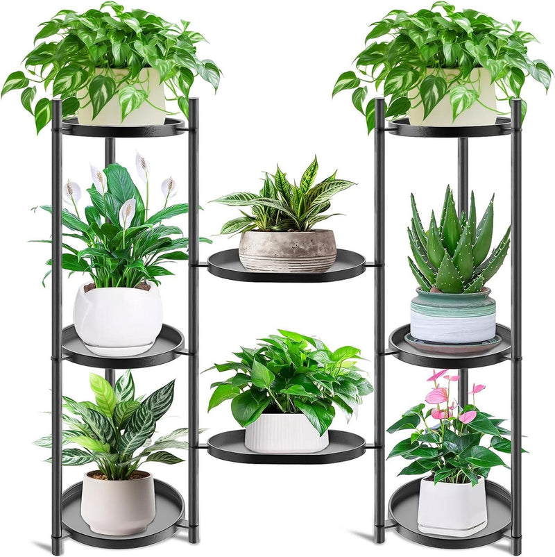 Plantenstandaard Metalen bloemenstandaard Plantenplank Bloemenplank Binnen Buiten Bloementrappen Binnenplantenstandaard Plank voor tuin Balkon Woonkamer (8 lagen)