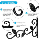 12-delige hangende plantenhouder, haken voor plantenhanger, ijzeren plantenhouder, metaal, plantenhaken, muur, bloemenhaak, tuin, plant, wandhouder met schroeven, houder voor bloemenmand