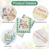 Tafelloper voor Pasen, paaseieren, konijnen, wortel, hazen, bloemen, paaseieren met haas, paasei-patroon, voor lente, paasfeest, tafeldecoratie voor binnen en buiten, eettafel, 183 x 33 cm