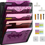 Bestandsmap Wandgemonteerd A4 Mesh Muurophangend Bestandsorganisator Tijdschriftopslag Multifunctioneel Gebruik om Kranten Papieren Map weer te geven (5 lagen)