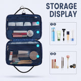 Toilettas voor mannen en vrouwen, hangende toilettas, waterdichte make-uptas voor op reis, BT03-marineblauw