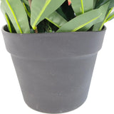 80 cm kunstmatige rode en groene Ficus plantenpot in zwarte kunststof pot