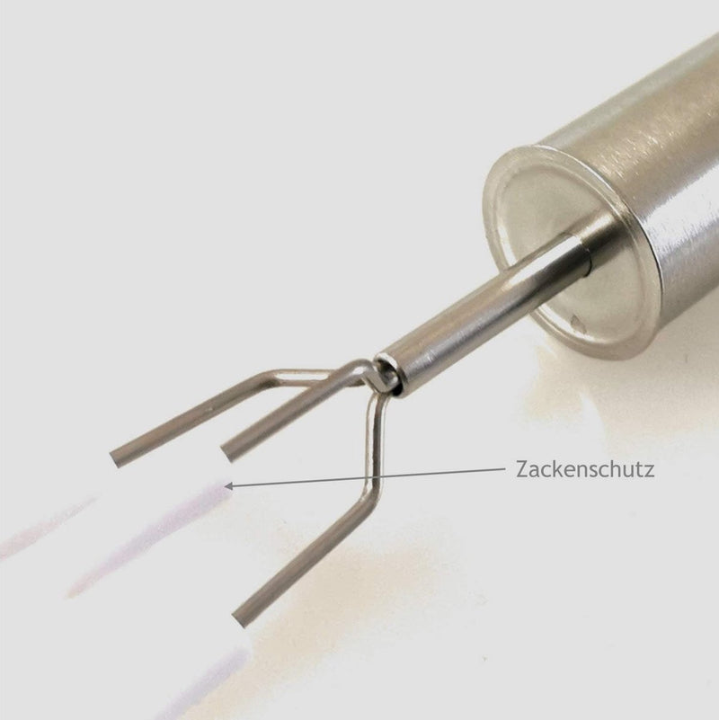 Pellaardappelspies, aardappelspies, pellaardappelvork, voorvork, kartels, bescherming, driepuntige pellaardappelen, schillen, spies, roestvrij staal, 3 tanden, maïskolf, geschikt