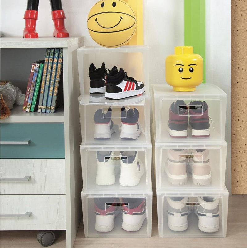 Set van 3 schoenenrek, schoenenorganizer, ruimtebesparende schoenendozen 37 x 27,7 x 33 cm, schoenenkast voor de kledingkast