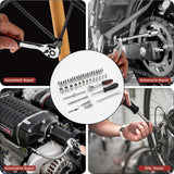 Cr-V 46-delige set platte moersleutelset met ratel en dopsleutel Ratelsleutel 1/4 inch 72 tanden ratelsleutel met gereedschapskist Mechanisch gereedschap verchroomd