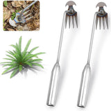 Set van 2 roestvrijstalen onkruidsnijders, paardenbloemsnijders, onkruidtrekkers, voegenschraper met handvat, onkruidverwijderingsgereedschap, onkruidtrekkergereedschap, handonkruidsnijder voor tuinieren