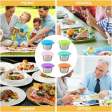 Saladecontainer, 6 x 70 ml kleine roestvrijstalen kruidencontainer, voedselopslagcontainers met deksel, dressingcontainer, herbruikbare mini-sauscontainer, snackdoos, voedselcontainerset