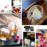 2 stuks siliconen ijsblokjesvorm, groot, 8-voudige ijsblokjeshouder met bol, ijsbolvorm, ijsbolvorm, voor gekoelde cocktails, whiskydranken