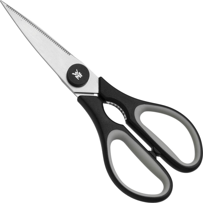 Touch messenset, 2-delig, keukenmessen met beschermhoes, speciaal lemmetstaal, anti-aanbaklaag, zwart & touch keukenschaar 21 cm, huishoudschaar met zaagslijpen, zwart