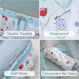 Kledingtassenset, 6 stuks kofferorganizer, reiskubussen, pakzakken voor vakantie en reizen - bloemen