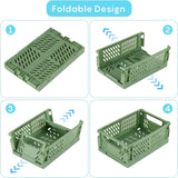 Set van 4 mini-manden, kunststof, vouwbox, opbergkist, stapelbare fruitkist, kunststof, klapmand voor keuken, werkkamer en kantoor (meerkleurig)