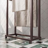 Handdoekenrek, handdoekenrek vrijstaand met 2 handdoekstangen, badkamer badhanddoekhouder staal, badkamer handdoekhouder, brons