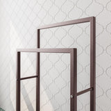 Handdoekenrek, handdoekenrek vrijstaand met 2 handdoekstangen, badkamer badhanddoekhouder staal, badkamer handdoekhouder, brons