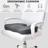 Benazcap zitkussen voor bureaustoel en rolstoel, ergonomische rugsteunzitting, verlicht pijn en verhoogt het comfort, thermische reactie, wasbare mesh-hoes.