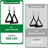 2 stuks eenhandsgrepen, lattrekgreep voor fitnessbandenset, ideaal voor workout aan het trekkoord, kabelstation of krachttoren, oefeningen