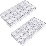 2 stuks vierkante chocoladevorm, 21 vormpjes bonbonvorm, polycarbonaat chocoladevorm, heldere snoepvorm voor chocolade, ijsblokjes, snoep, bruidstaart