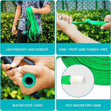 8 sproeikoppen, flexibel, licht, robuust en 10 m lang, knikvrij, lekvrije waterslang, tuinslang met 15 mm aansluiting, groen