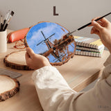 Houten schijven 20 cm - 23 cm diameter 8 stuks, boomstam schijven, kleine boomschijven 20 cm diameter, houten schijf rond, boomschijven 20 cm, ronde houten plaat, hout Kerstmis
