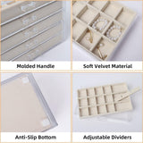 Sieradendoos van acryl met 5 laden, opbergruimte voor oorbellen, opbergdoos voor sieraden voor oorbellen, ring, sieradenorganizer (beige)