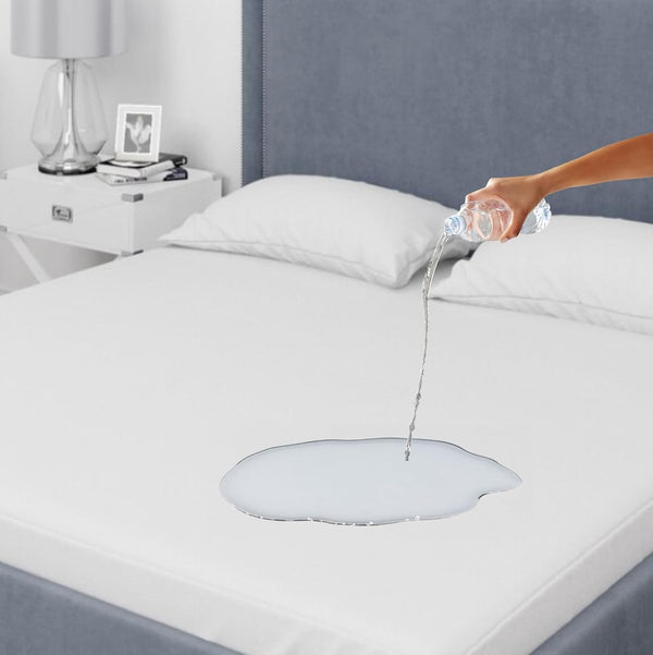 Matrasbeschermer 90 x 200 cm, waterdicht, set van 2, matrasbeschermer, hygiënisch en ademend, incontinentiekussen, wasbaar, matrasbeschermer, 90 x 200 cm, wit