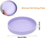 2 stuks platte kattenbakken, diameter 18 cm, kattenvoerbak, kattenbak, siliconen voerbak voor droogvoer en natvoer