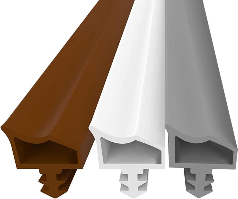 Roomdeurafdichting, deurafdichting, wit, 10 m, deurafdichting, tegen tocht, deurrubber, 4 mm groefbreedte 7 mm groefdiepte 12 mm vouwhoogte