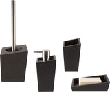 zeepdispenser Yoshi | met RVS pomp | Dispenser voor vloeibare zeep | Polyhars | 350 ml | Duurzaam en robuust | Zwart