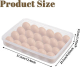 Set van 2 eiercontainers voor de koelkast, eierdoos met plastic deksel, transparante eiercontainer, eierdoosorganizer, stapelbare eierschaal voor keukens