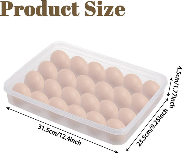 Set van 2 eiercontainers voor de koelkast, eierdoos met plastic deksel, transparante eiercontainer, eierdoosorganizer, stapelbare eierschaal voor keukens