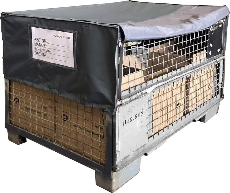 Roosterbox hoes 125x85x50cm grijze beschermkap afdekzeil stofbescherming palletmeubel