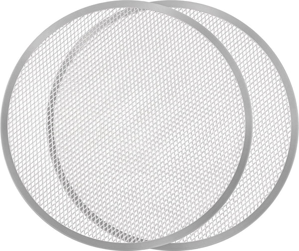 ronde pizzaplaat van 38 cm [2 stuks] - Restaurantkwaliteit, snel bakken, gelijkmatige warmteverdeling - aluminiumlegering, naadloze rand - antiaanbaklaag, roest- en BPA-vrij, ovenbestendig