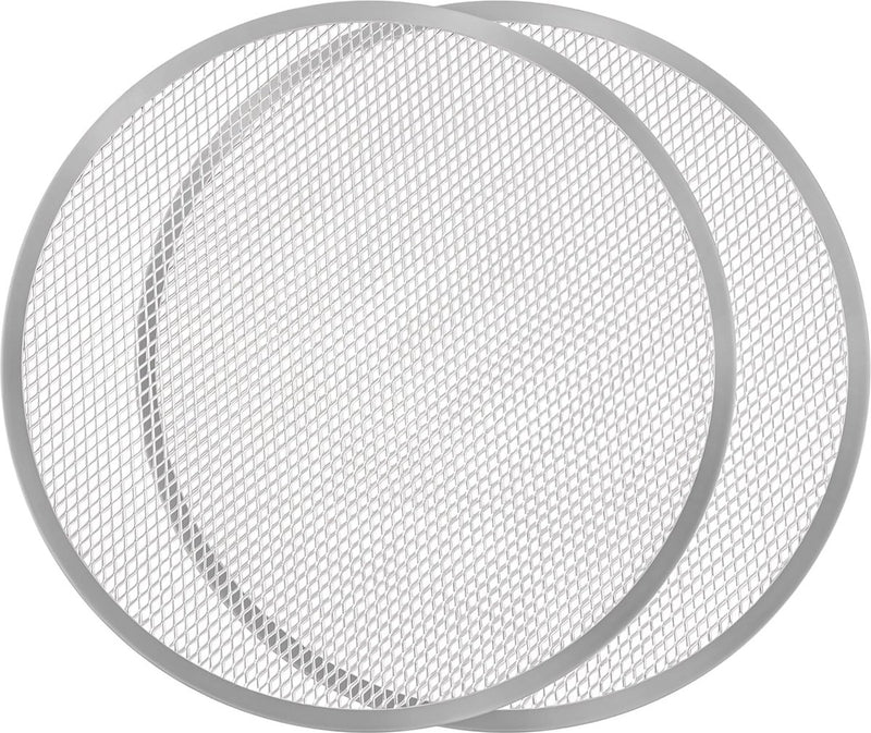 ronde pizzaplaat van 38 cm [2 stuks] - Restaurantkwaliteit, snel bakken, gelijkmatige warmteverdeling - aluminiumlegering, naadloze rand - antiaanbaklaag, roest- en BPA-vrij, ovenbestendig
