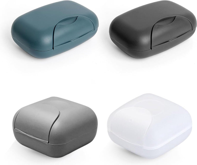 4 stuks zeepbakjes, reiszeephouders, draagbare waterdichte en lekvrije zeepbakjes, badkamer fitness zeephouder doos met deksel, 4 kleuren