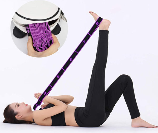 Yoga stretchband, yoga stretchband met 8 lussen yoga stretchband fitness pilates fysiotherapie stretchband voor asana's stretch stretch