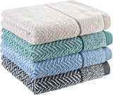 Handdoekenset, 100% katoen, patroon (zandgrijs/wit, 3 handdoeken 50 x 100 cm)